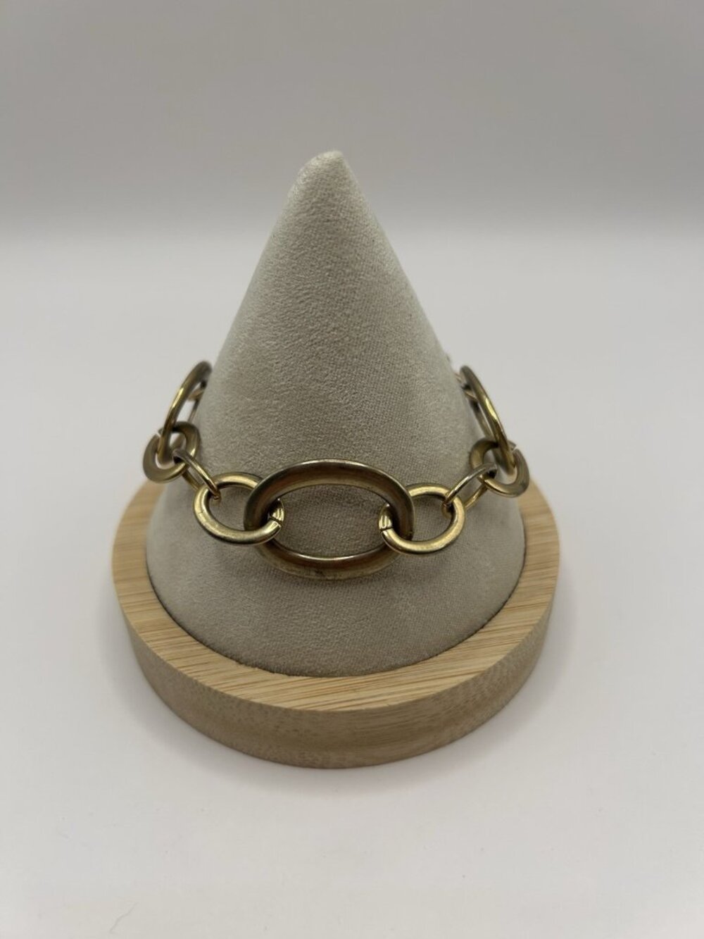 Vintage Ralph Lauren Bracelet Gold Tone Link Logo Charm Preppy Classic 7”